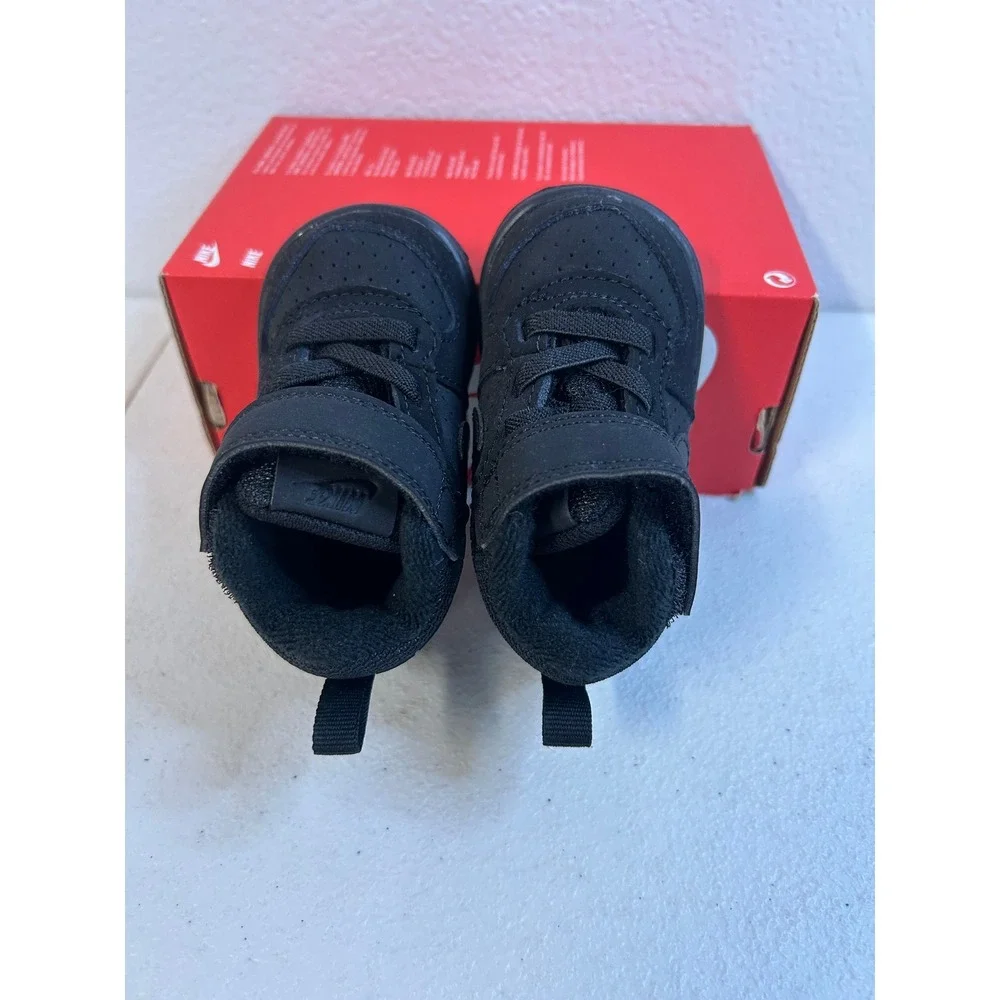 Nike Court Borough Mid TDV Black Toddler Sneakers Size 3C #1329